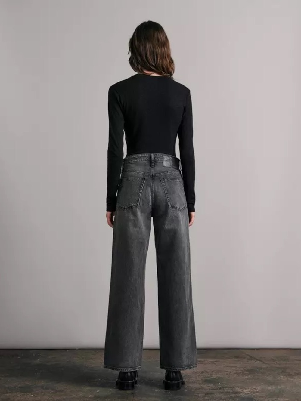 Rag & Bone Cropped L/S Ribbed Tee - Picture 3 of 5